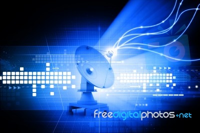 Digital Illustration Of Satellite Dish Transmission Stock Image