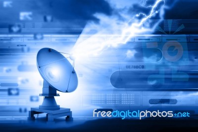 Digital Illustration Of Satellite Dish Transmission Stock Image