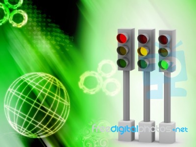 Digital Illustration Of Traffic Light Stock Image