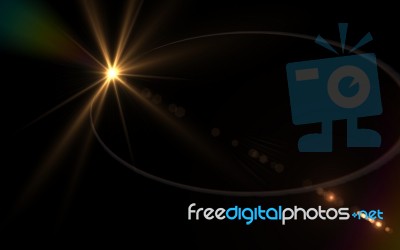 Digital Lens Flare In Black Background Stock Image