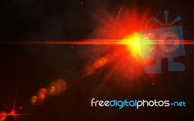 Digital Lens Flare In Black Background Stock Image