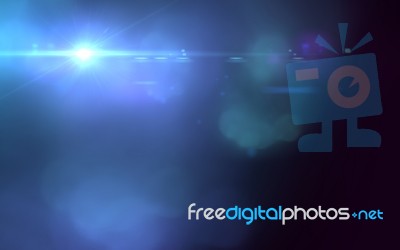 Digital Lens Flare In Black Background Horizontal Stock Image