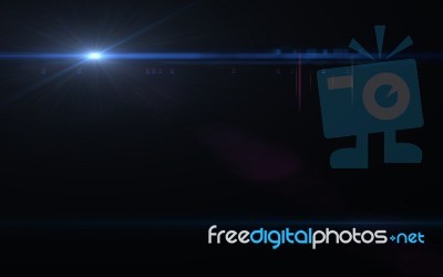 Digital Lens Flare In Black Background Horizontal Frame Stock Image