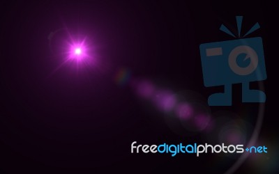 Digital Lens Flare In Black Background Horizontal Frame Warm Stock Image