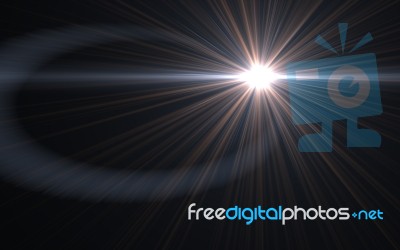 Digital Lens Flare In Black Background Horizontal Frame Warm Stock Image