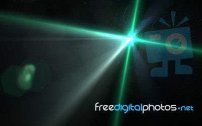 Digital Lens Flare In Black Background Horizontal Frame Warm
 Stock Image