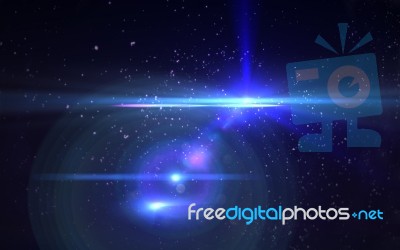 Digital Lens Flare In Black Background Horizontal Frame Warm Stock Image