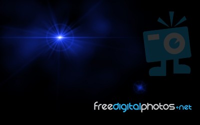 Digital Lens Flare In Black Background Horizontal Frame Warm Stock Image