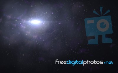 Digital Lens Flare In Black Background Horizontal Frame Warm.modern Natural Flare Effect.sunlight In Space Stock Image