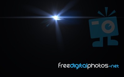 Digital Lens Flare With Sun Burst In Black Background Stock Image