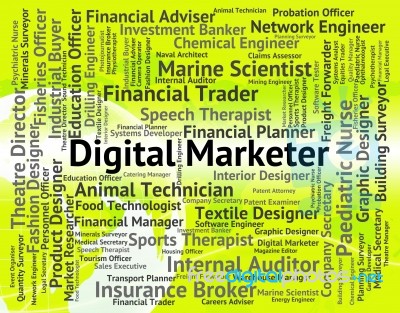 Digital Marketer Represents High Tec And Advertisers Stock Image