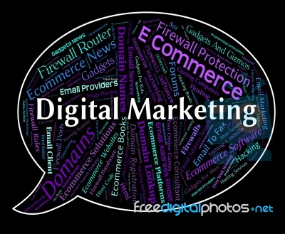 Digital Marketing Showing High Tec And Tech Stock Image