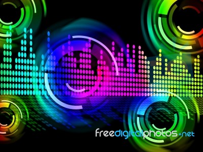 Digital Music Beats Background Means Electronic Music Or Sound F… Stock Image