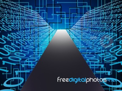 Digital Path Represents High Tec And Data Stock Image