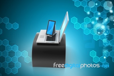 Digital Tablet Computer And Laptop Stock Image