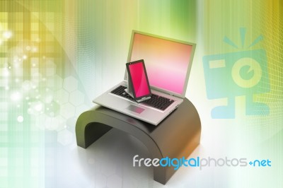 Digital Tablet Computer And Laptop Stock Image