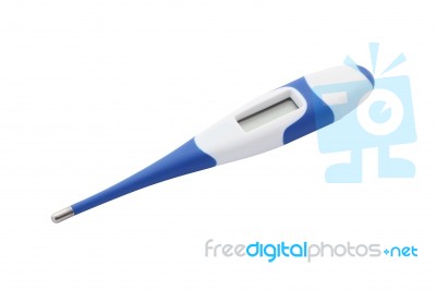 Digital Thermometer For Kid On White Background Stock Photo