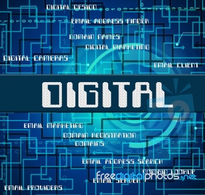 Digital Word Representing Electronic Internet And Computers Stock Image