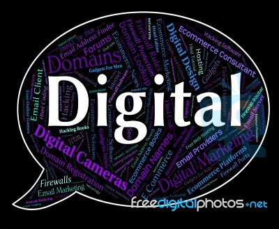 Digital Word Shows High Tec And Computing Stock Image