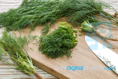 Dill Vegetable Ingredient Nature Organic Green Chopped Kitchen Stock Photo