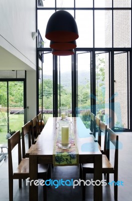 Dining Room Interior Stock Photo