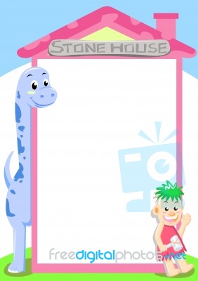 Dino Stone House Stock Image