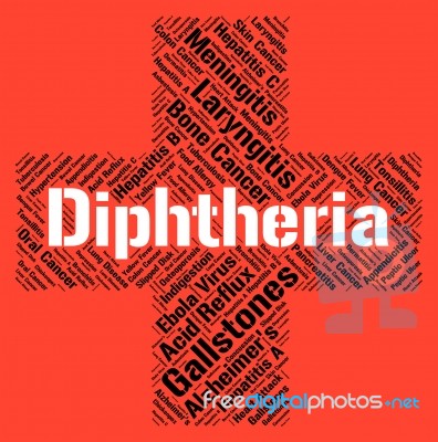 Diphtheria Word Means Corynebacterium Diphtheriae And Affliction… Stock Image