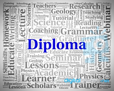 Diploma Word Represents Master's Degree And Text Stock Image