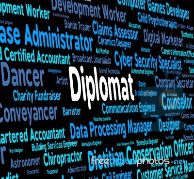 Diplomat Words Indicates Consul Jobs And Occupations Stock Image