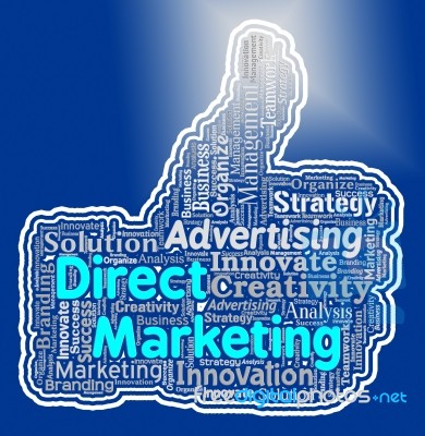 Direct Marketing Thumb Indicates Emarketing Thumbs Up Stock Image