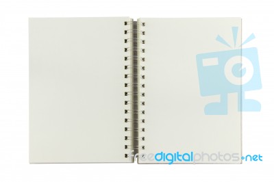 Direct Opened Ring Bind Note Book On White Background Stock Photo