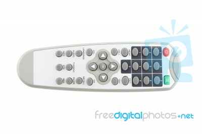 Direct Top Of Remote Control On White Background Stock Photo