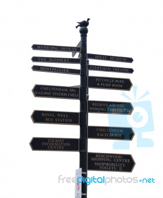 Directional Sign In Cheltenham Stock Photo