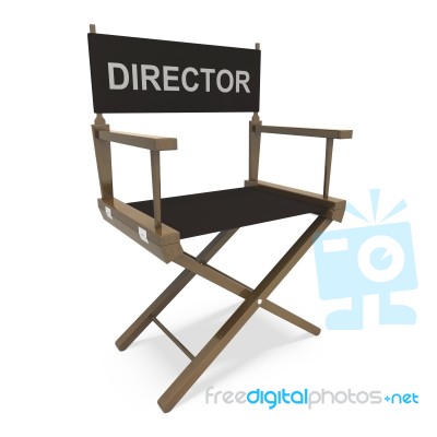 Director Chair Shows Film Producer Or Moviemaker Stock Image