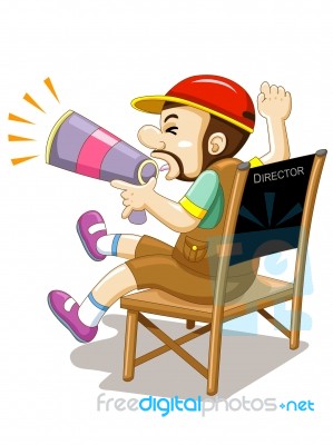 Director Shouting On Megaphone Stock Image