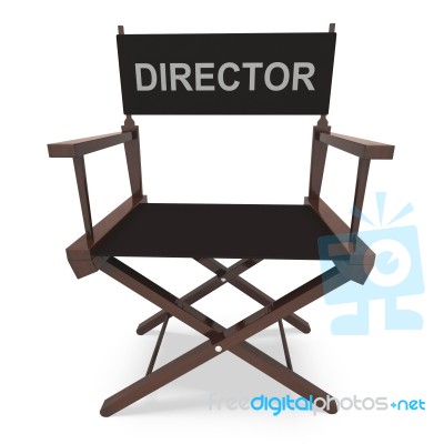 Director's Chair Shows Movie Producer Or Filmmaker Stock Image