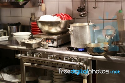 Dirty Kitchen Stock Photo