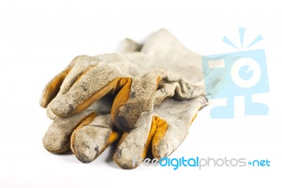 Dirty Old Gloves Stock Photo