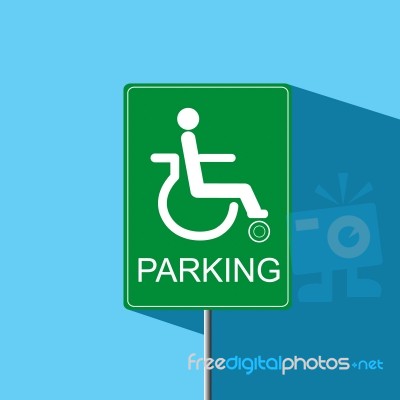 Disable Parking Sign  Icon Stock Image