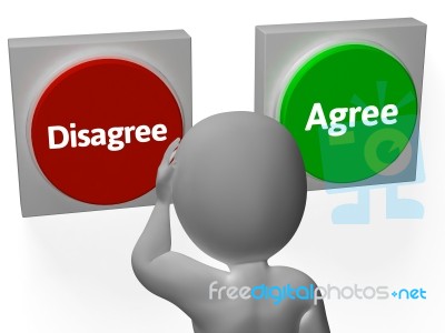 Disagree Agree Buttons Show Voting Or Poll Stock Image