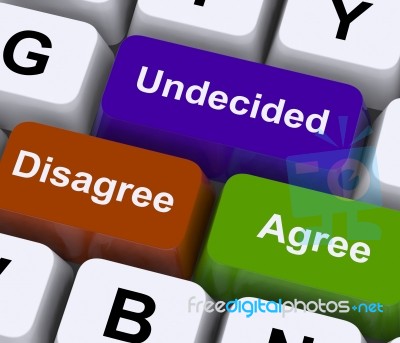 Disagree Agree Undecided Keys Stock Image