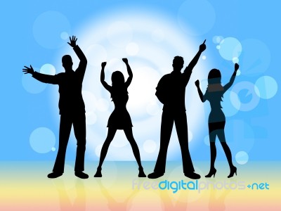 Disco Dancing Indicates Party Nightclub And Silhouette Stock Image