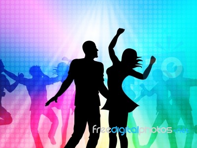 Disco Party Means Parties Joy And Nightclub Stock Image