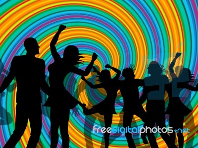 Disco Party Represents Discotheque Dancing And Nightclub Stock Image