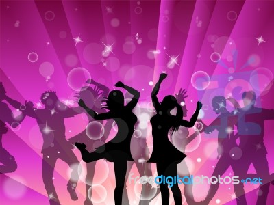 Disco Women Indicates Dance Discotheque And Female Stock Image