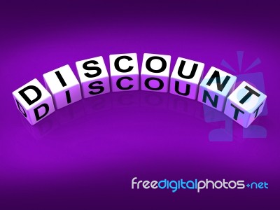 Discount Blocks Show Discounts Reductions And Percent Off Stock Image