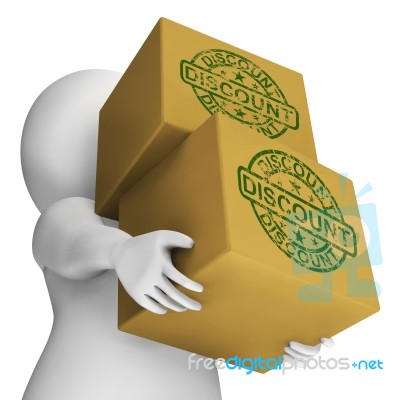 Discount Boxes Show Discounted Price And  Off Stock Image