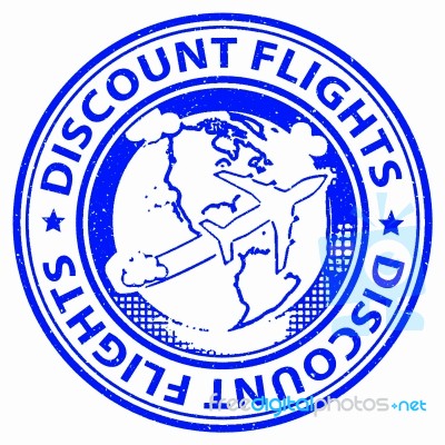 Discount Flights Means Bargains Reduction And Fly Stock Image