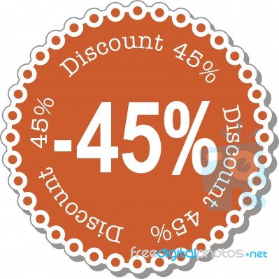 Discount Forty Five Percent Stock Image