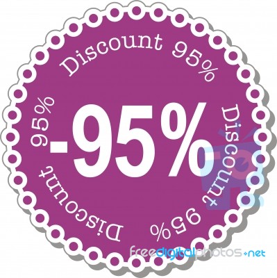 Discount Ninety Five Percent Stock Image